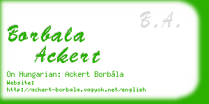 borbala ackert business card