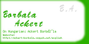 borbala ackert business card